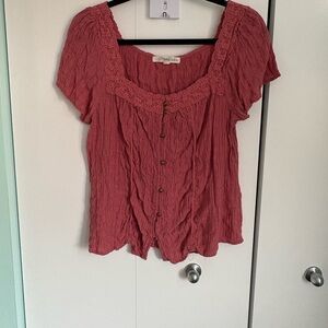 Rewind Dusty Rose Button-Up Blouse